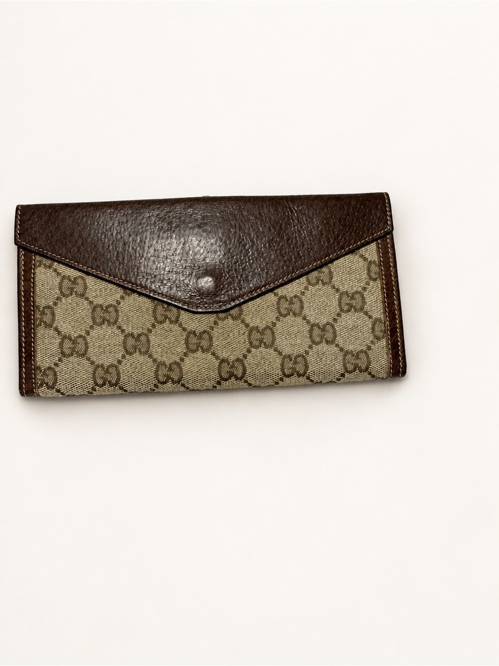 Gucci Beige & Brown GG Canvas Card Holder with Gold-Tone GG Charm - Picture 2 of 5